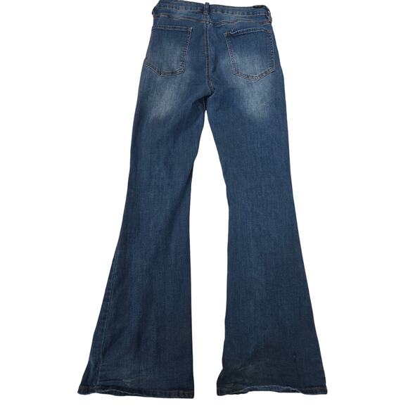 Almost Famous Flare Denim Jeans- Medium Wash- Womens Sz 7 - Picture 6 of 9